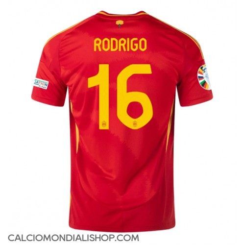 Maglie da calcio Spagna Rodri Hernandez #16 Prima Maglia Europei 2024 Manica Corta